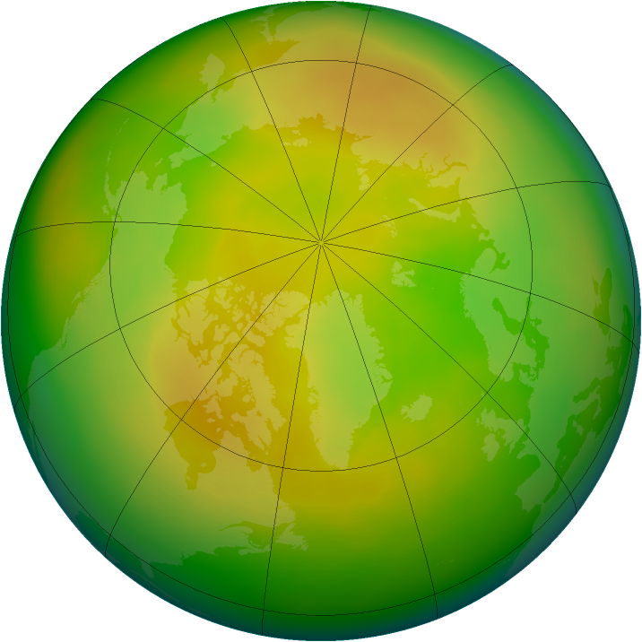 Arctic ozone map for May 2009